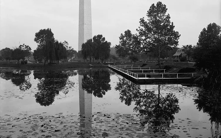 The The Washington Monument — a 555-foot white stone obelisk at the center of Washington, D.C.